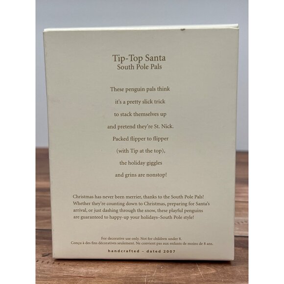 2007 HALLMARK KEEPSAKE ORNAMENT QXT8327 TIP TOP SANTA SOUTH POLE PALS PENGUIN - Picture 3 of 8